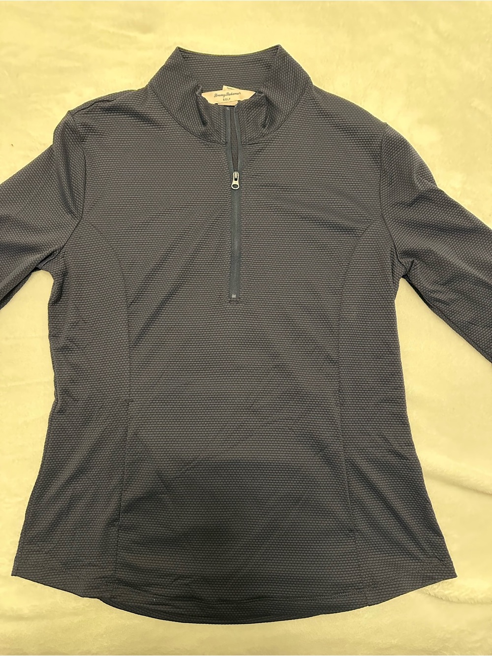 Tommy Bahama Women's Navy Half-Zip Textured Pullover